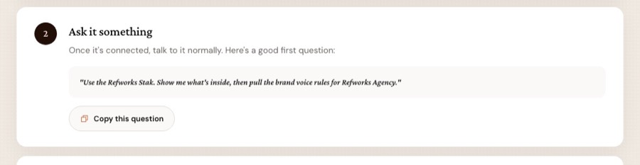 The first question on the Connect page